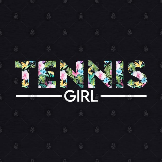Tennis girl floral design. Perfect present for mom dad friend him or her by SerenityByAlex